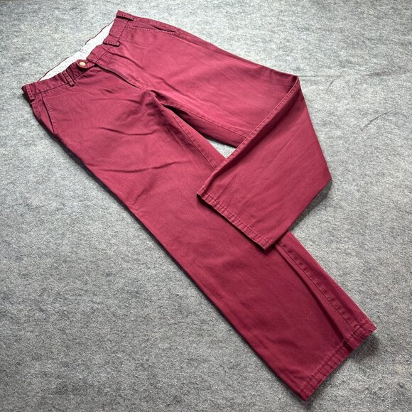 Peter Millar Other - Peter Millar Pants Men 32 x 29 Red Raleigh Washed Twill Chinos Pomegranate Pima